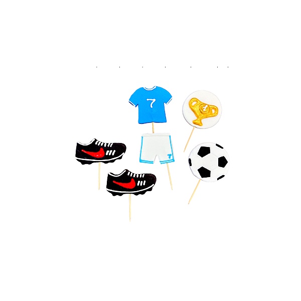  Decor comestibil - &bdquo;Set fotbal 2D albastru&rdquo; - Anyta Cooking 