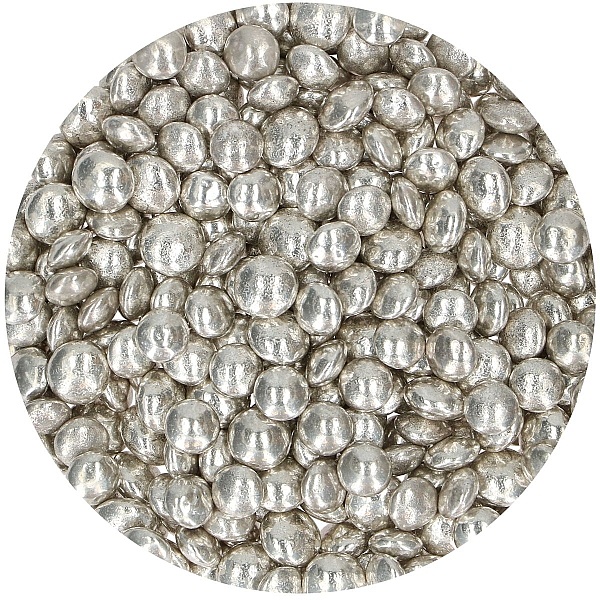 Decor din ciocolata culoare SILVER METALIZAT- 80 gr - Funcakes - Anyta Cooking