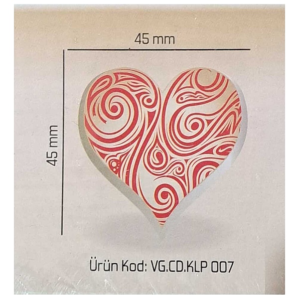 Set 288 pentru decor ciocolata ALB - Inima cu linii rosii - Dr Gusto