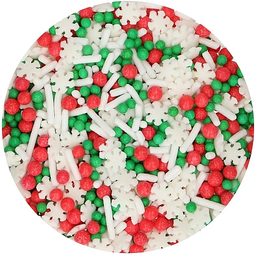 Decor din zahar &ndash; Sprinkle Medley CHRISTMAS &ndash; 180 gr &ndash; Funcakes