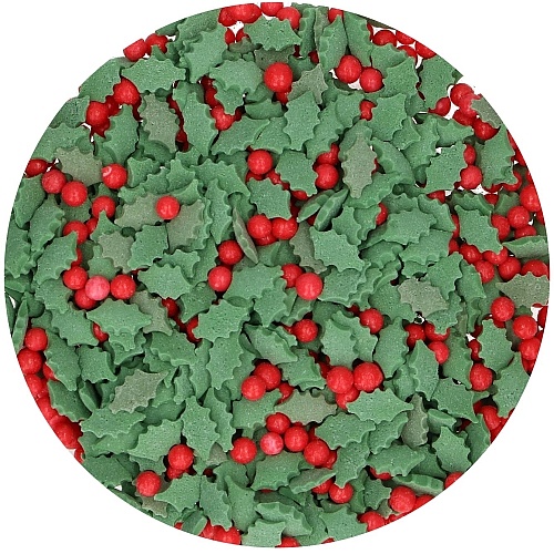 Decor din Zahar &ndash; 55 gr &ndash; HOLLY MIX &ndash; Funcakes