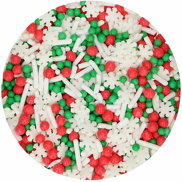 Decor din zahar &ndash; Sprinkle Medley CHRISTMAS &ndash; 60 gr &ndash; Funcakes