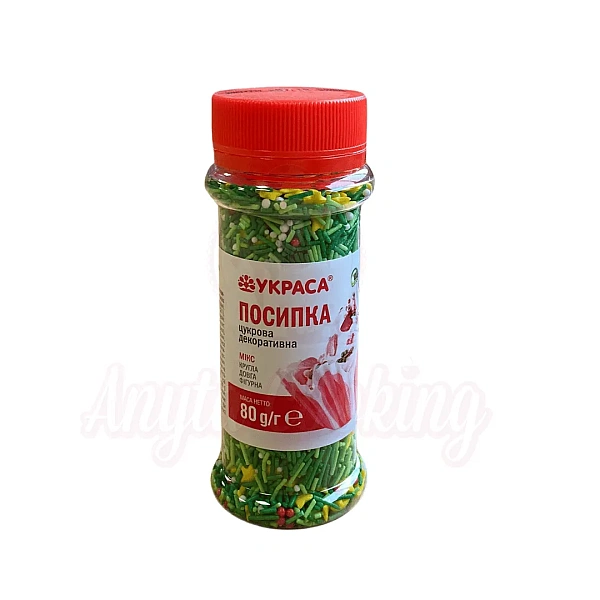 Decor din Zahar &ndash; 80 gr &ndash; Mix stelute si iarba nr4 &ndash; YKPACA