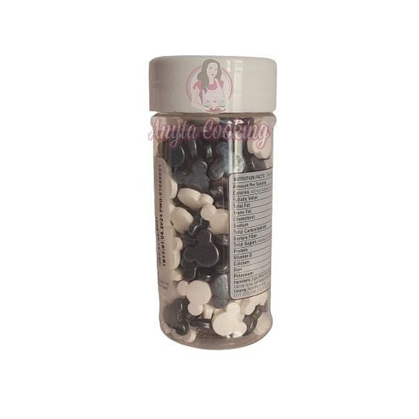 Decor din zahar - Cap Mickey Mouse - Negru Alb / Siyah Beyaz - 90 gr - Dr Gusto - Anyta Cooking