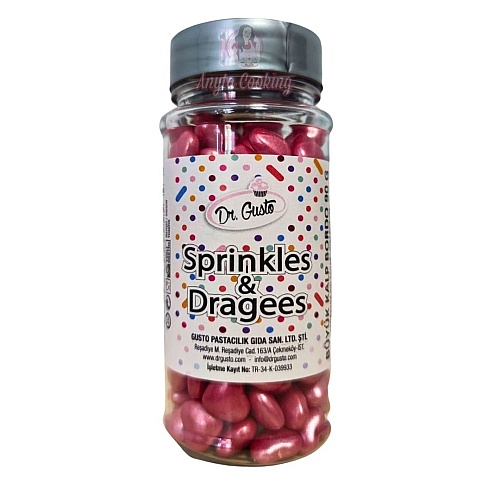 Decor din zahar - Inimioare - Bordo / Buyuk Kalp Bordo  - 90 gr - Dr Gusto