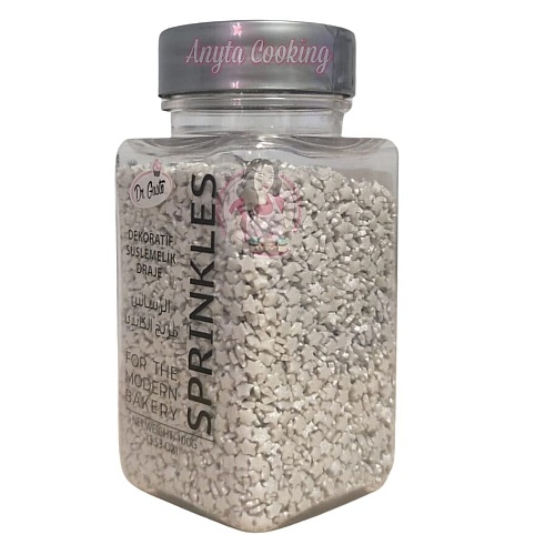 Decor din zahar - Mini Stelute ARGINTIU -100 gr - Dr Gusto