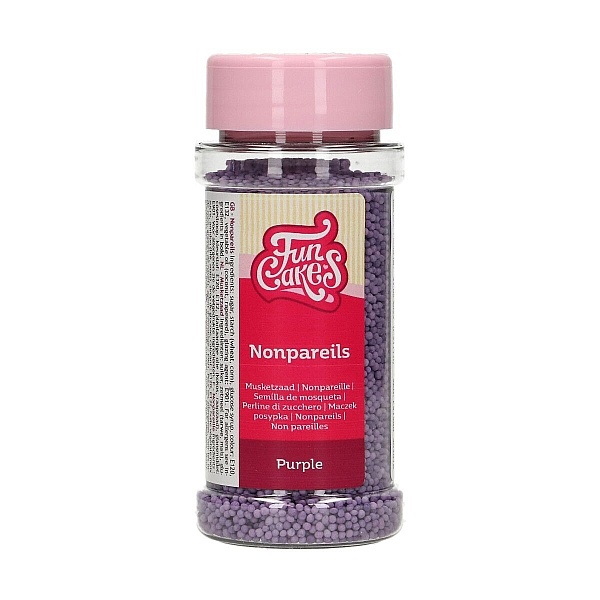 Perle / Perlute din zahar 1,5mm &ndash; NONPAREILS PURPLE - MOV &ndash; 80gr - Funcakes