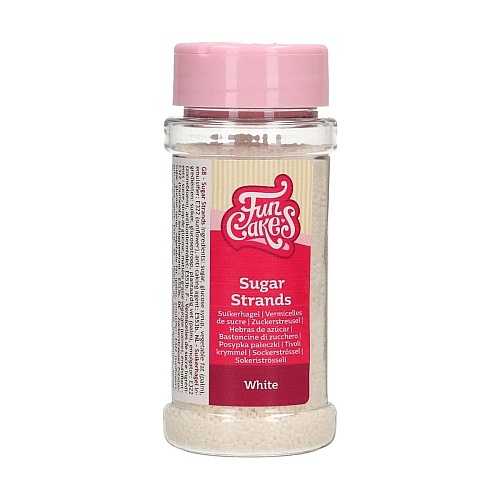 Decor din zahar - SUGAR STRANDS WHITE - 80 gr - Funcakes - Anyta Cooking