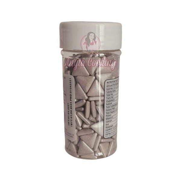 Decor din zahar - Triunghi , Gri - 90 gr - Dr Gusto - Anyta CookingE171