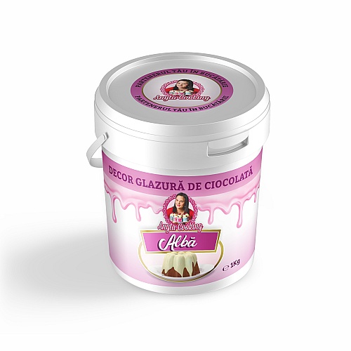 Decor Glazură de Ciocolată &ndash; ALBA &ndash; 1kg &ndash; Anyta Cooking (Lichidare Stoc)