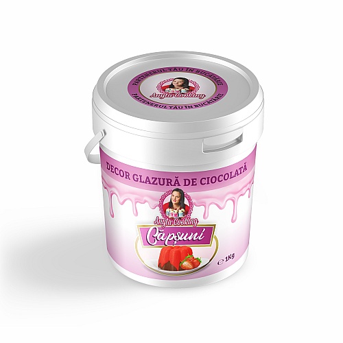 Decor Glazură de Ciocolată &ndash; CAPSUNA &ndash; 1kg &ndash; Anyta Cooking