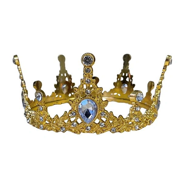 Coronita pentru tort aurie cu pietricele albe - Anyta Cooking