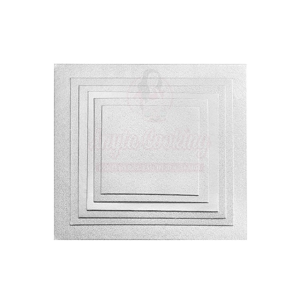Disc pentru tort, PATRAT, argintiu -2mm grosime-Anyta Cooking