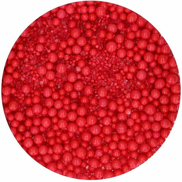 Decor din zahar Sprinkle Medley Red / Rosu - 70g - FunCakes