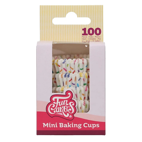 Set 100 buc - Mini forme de copt cu sprinkles - FunCakes