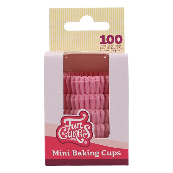 Set 100 buc - mini forme de copt roz deschis - FunCakes