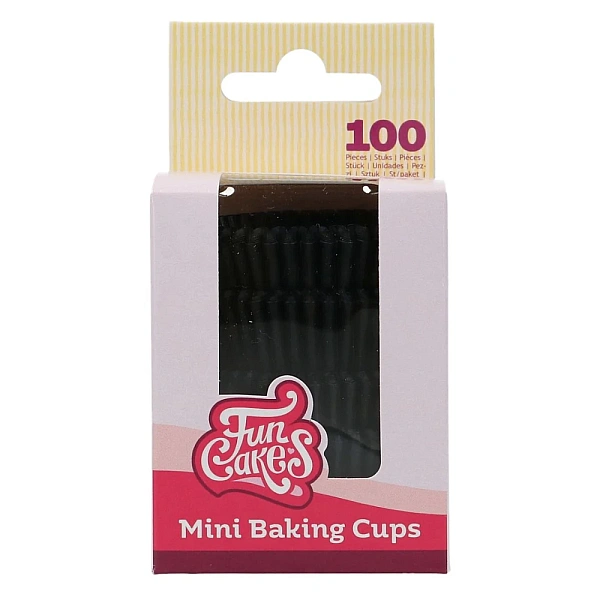 Set 100 buc - Mini forme de copt negre - FunCakes