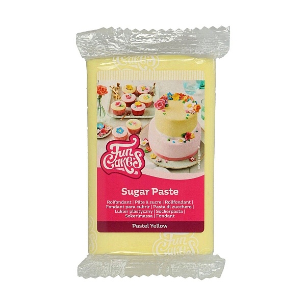 Fondant cu gust de vanilie - PASTEL YELLOW - 250 G - Funcakes - Anyta Cooking