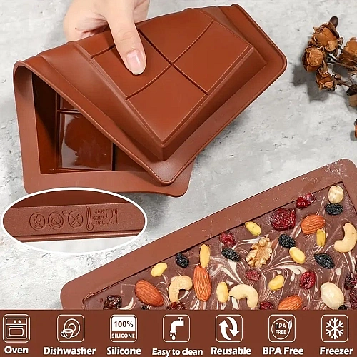 Forma din Silicon pentru Tableta de Ciocolata (Dubai) - 25x13 cm, Ad&acirc;ncime 2 cm