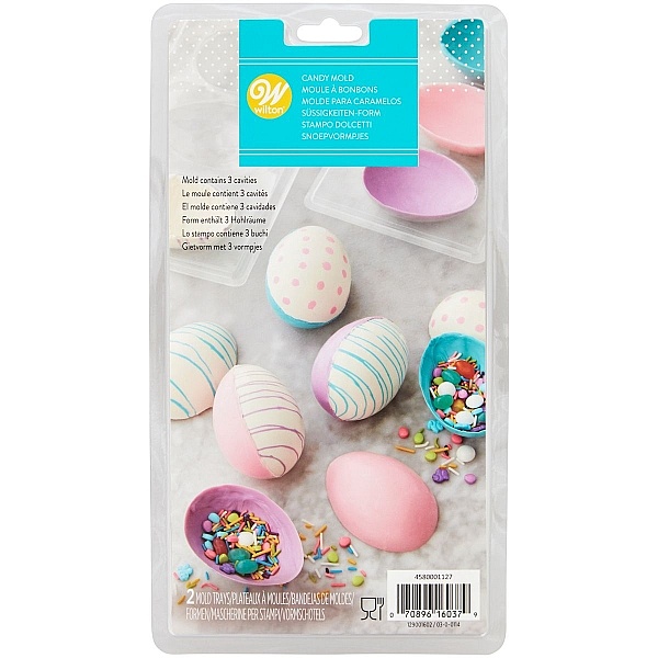 Forma pentru ciocolata - Oua de Paste - 3 cavitati - 9 x 6,5 x 3 cm - Wilton - Anyta Cooking