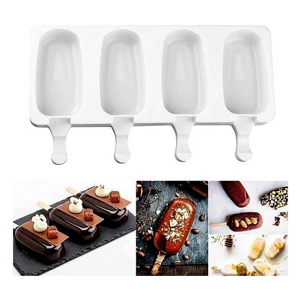 Forma Silicon &Icirc;nghețata 4 cavități - 9x4cm - Anyta Cooking