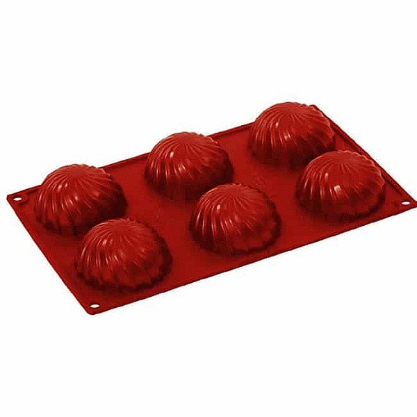 Forma Silicon Semisfera Swirl &Oslash;7.5xh3.8cm, 6 cavitati -Pavoni - Anyta Cooking