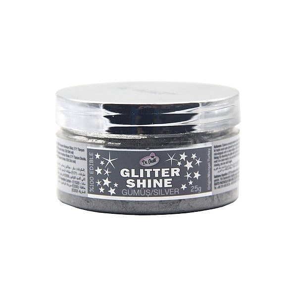 Fulgi de glitter comestibil sclipiciosi 25 gr - Silver/Argintiu- Dr Gusto - Anyta Cooking