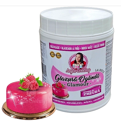 Glazura oglinda la rece Glamour (Sclipicios) -cu gust si culoare de ZMEURA - 1 kg - Anyta Cooking