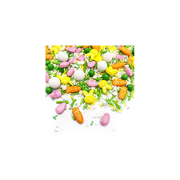Set 3 buc decor din zahar &ndash; Happy Easter -  Editie Speciala de Paste - Happy Sprinkles (cutie galbena)