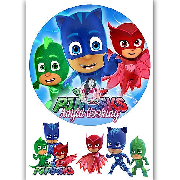 Imagine Comestibila " Eroi in pijamale PJ Masks3 " - Anyta Cooking - Anyta Cooking