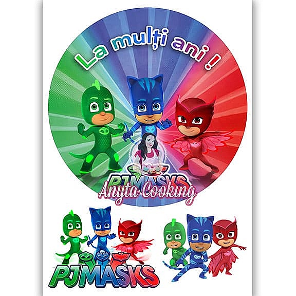 Imagine Comestibila " Eroi in pijamale PJ Masks4 " - Anyta Cooking - Anyta Cooking