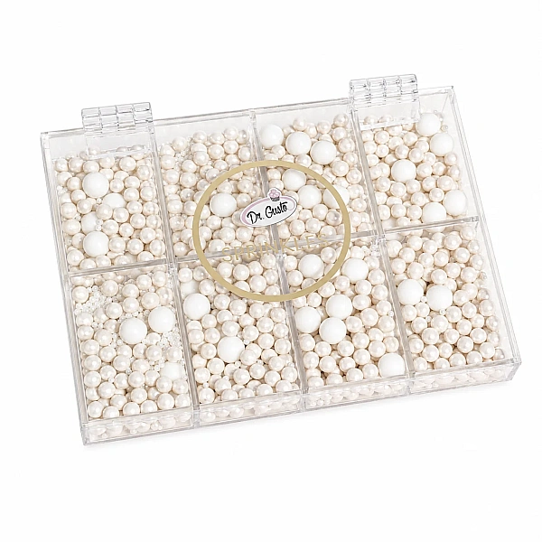 Mix Decor din Zahar/Sprinkles/Perlute - Alb/White - 200g - NR.4 - Dr Gusto