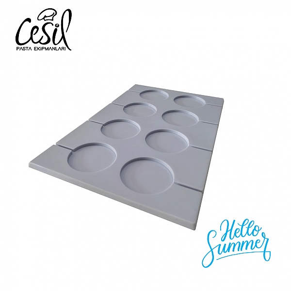 Mulaj din silicon - Acadea / Lollipop rotund &ndash; &oslash; 15 cm - 8 cavitati - Cesil - Anyta Cooking	