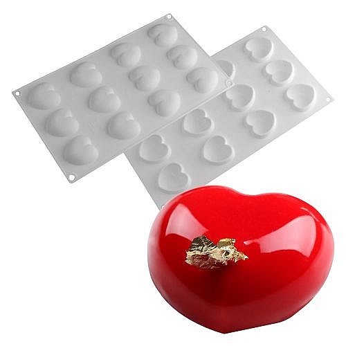 Mulaj din silicon - Inima &ndash; 3.5 cm - 12 cavitati - Cesil