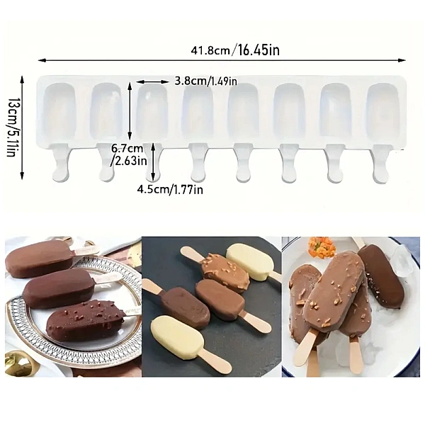  Mulaj din silicon mini inghetata 8 cavitati - 3,8 x 6,7 cm