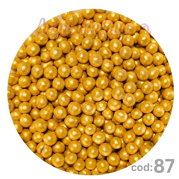 Orez Extrudat Glazurat cu Ciocolata veritabila - AURIU DESCHIS PERLAT - 4mm - 100 gr - Anyta Cooking
