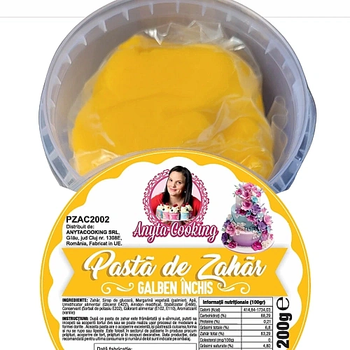  Pasta de Zahar Premium - GALBEN INCHIS - 200 gr- Anyta Cooking