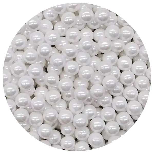 Perle / Perlute din zahar 7mm - Alb Perlat / White - 1kg - Pastry Colours