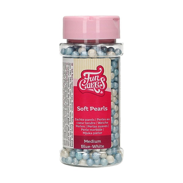 Perle / Perlute din zahar Medii ALBASTRU/ALB - BLUE/WHITE - 60 G - Funcakes