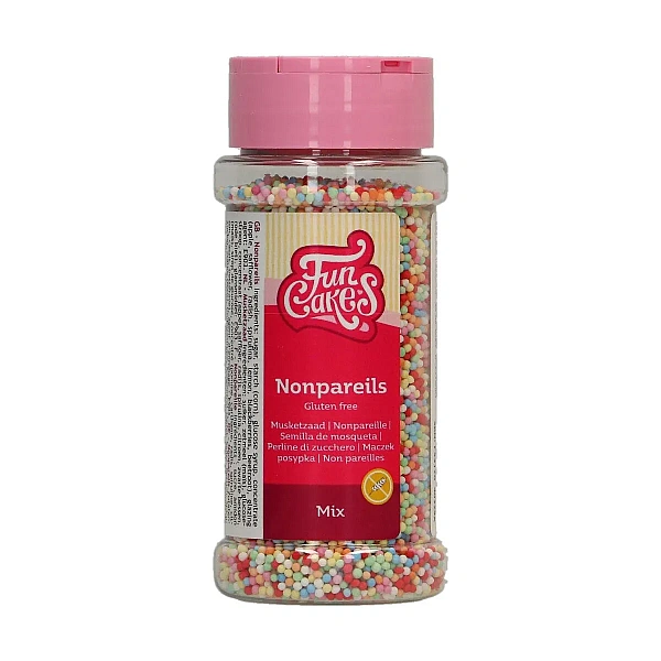 Perle/Perlute din zahar 1,5mm &ndash; NONPAREILS MIX - Fără Gluten &ndash; 80gr &ndash; Funcakes