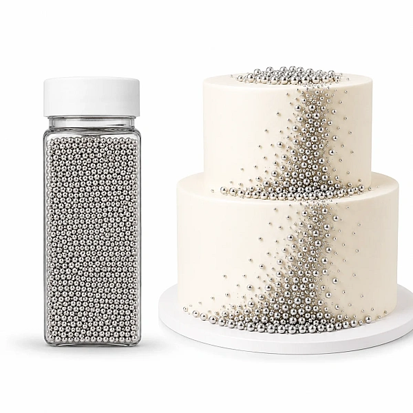 Perlute din Zahar 2 mm - Argintiu / Silver - 100 gr - Dr Gusto