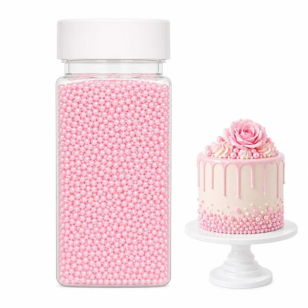 Perlute din Zahar 2 mm - Roz / Pembe - 100 gr - Dr Gusto