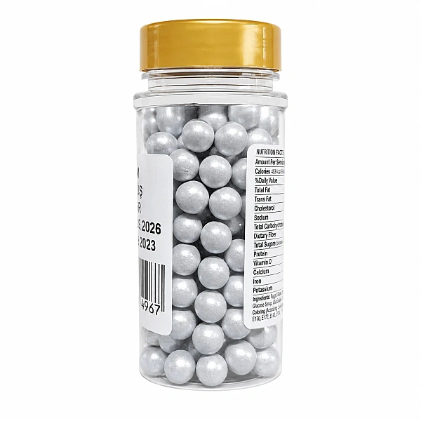Perlute din Zahar 8 mm - ARGINTI / SILVER - 90 gr - Dr Gusto