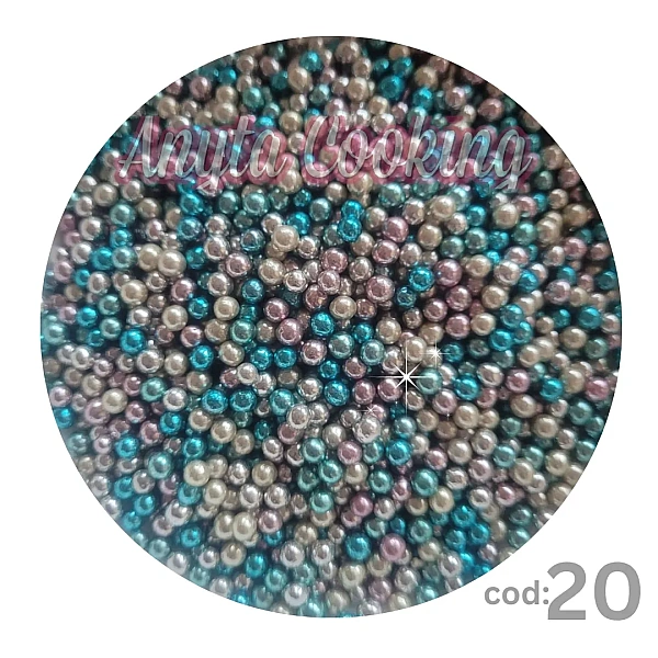 Perlute din Zahar Metalizate - Mix NR20 - 100 gr - Anyta Cooking