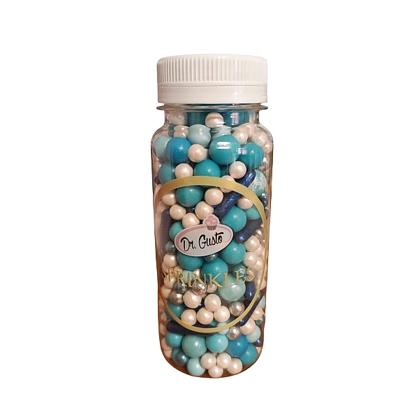 Perlute / Sprinkles din zahar - Albastru/Blue - 140g - Dr Gusto