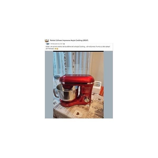 Robot de Bucătărie Mixer cu bol de 6.2 L - 2000W -Roșu- cu blender și tocător-Anyta Cooking