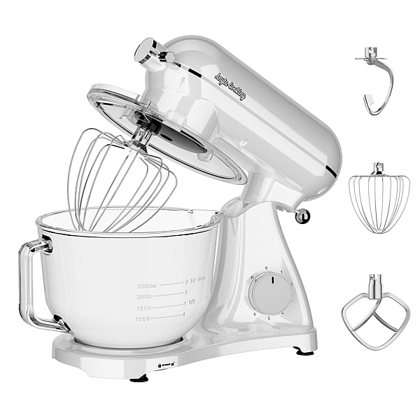 Robot de bucatarie Mixer cu bol Transparent de 6L din sticla,1800W, din aluminiu, Gri - Anyta Cooking