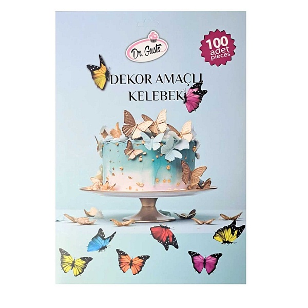 Set 100 Fluturi diverse culori pt decor din hartie NeComestibil - Dr. Gusto