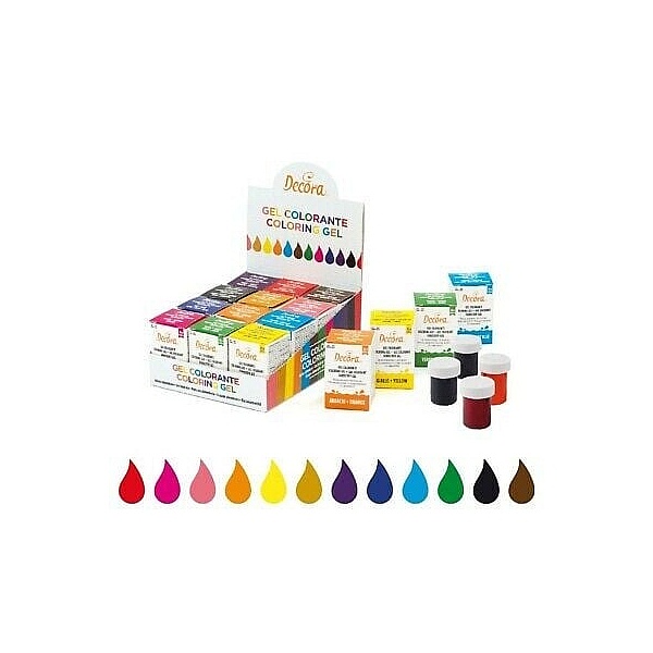 Set 12 Coloranti Alimentari Hidrosolubili &ndash; Decora