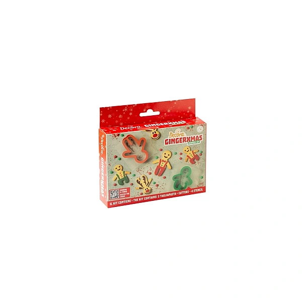  Set 2 decupatoare Om Turta dulce si  4 Stencils GINGERCHRISTMAS - Decora